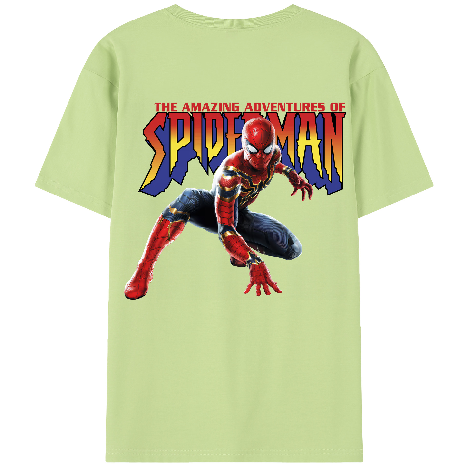 （画像用） Spider Man スパイダーマン 綿100％半袖Tシャツ（背面プリント）